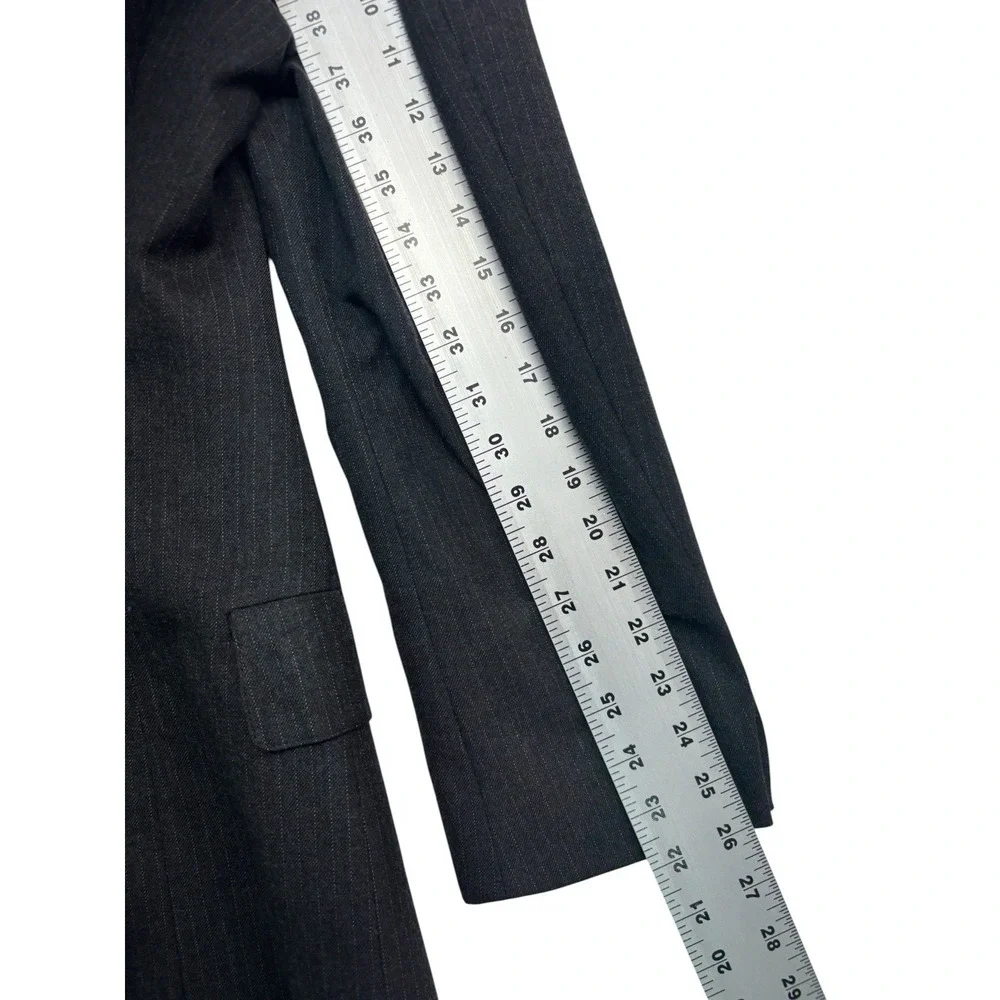 vtg Austin Reed 40R 34x30 Charcoal Pinstripe 3pc Pant Suit Wool USA Regentaire